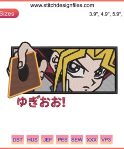 Yugi Muto Anime Embroidery Design: Yu-Gi-Oh Trading Card Game Character for Machine Embroidery, Vibrant Needlework Pattern