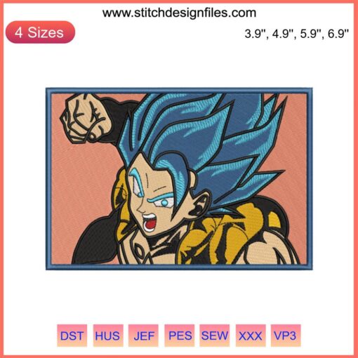 Vegeta Cool Embroidery Design: Dragon Ball Z Character Embroidery File for Machine Embroidery, Goku Fabric Pattern.