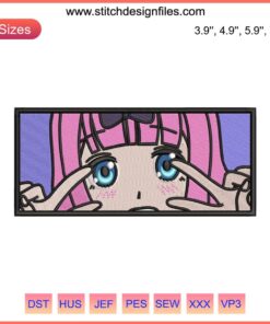 Chika Fujiwara Cute Embroidery Design from Kaguya-sama Anime | Embroidery Digitizing File | Fujiwara Chika Design