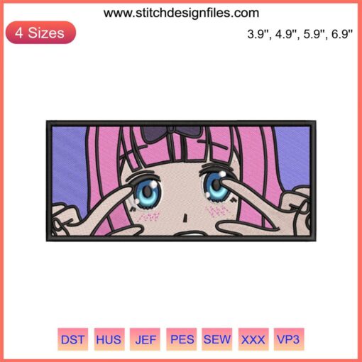Chika Fujiwara Cute Embroidery Design from Kaguya-sama Anime | Embroidery Digitizing File | Fujiwara Chika Design