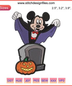 Mickey Disney Halloween Embroidery Design File | Spooky Halloween Theme | High-Quality Digitizing Design | Crafting Embroidery Patterns
