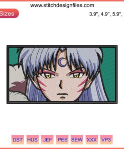 Sesshomaru Embroidery Design: Inuyasha Anime Machine Embroidery File with Sesshomaru character detailing, perfect for fans.