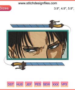 Eren Yeager Embroidery Design, Attack on Titan Anime, Machine Embroidery File, Detailed Embroidery Pattern, Anime Craft Design