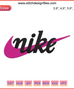 Nike Swoosh Logo Embroidery Design File, High-Quality Digitizing for Clothing, Sportswear Embroidery, Instant Download