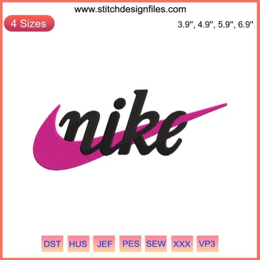 Nike Swoosh Logo Embroidery Design File, High-Quality Digitizing for Clothing, Sportswear Embroidery, Instant Download
