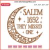 "Salem 1692 They Missed One Embroidery Design: Witch-Themed Digital File, 2023 Trending Embroidery Pattern"