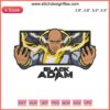 Black Adam Embroidery Design File: Bold superhero silhouette, detailed stitching, perfect for movie-themed projects, digitized pattern.