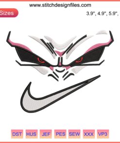 "Swoosh Majin Buu Face Embroidery Design, Anime Dragon Ball Embroidery Digitizing File, Unique Anime Stitch Pattern"