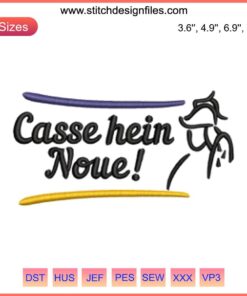 Casse Hein Noue Embroidery Design File featuring intricate floral pattern with vibrant colors, suitable for fabric embellishment.