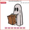 Ghost With Brown Bag Embroidery Design - Spooky Halloween Trend | Digitized Ghost Pattern, Trick-or-Treat Bag, Trendy Embroidery File.