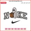 Nike Ghost Embroidery Design: Brown Bag, Halloween Theme, Digital Embroidery File, Spooky Customization