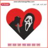 Ghostface Heart Embroidery Design - Spooky Halloween Scream Digitizing File with Knife and Heart Motif. Perfect for DIY Stitching.