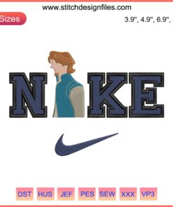 Nike Flynn Rider Embroidery Design - Rapunzel and Flynn Rider Couples Embroidery Digitizing File, Character Pattern