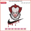 Pennywise Nike Swoosh Embroidery Design: Horror Halloween Clown, Scary Clown Embroidery File, Unique Halloween Apparel Design