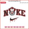 Nike Pennywise Drip Embroidery Design, Horror Halloween Digitizing File, Unique Clown Graphics, Scary Customization Pattern.