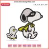 Halloween Snoopy & Woodstock Embroidery Design: Funny Digitized Super Snoopy in Costume, High-Quality Embroidery File for Halloween Crafts.