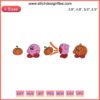 Kirby Pumpkin Halloween Embroidery Design featuring game character Kirby dressed as a pumpkin; perfect Halloween digitizing file.