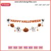 Halloween hanging decorations embroidery design file featuring pumpkins, ghosts, and bats. Perfect for Halloween decor projects.