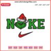 Grinch Face Embroidery Design | Christmas Thief Stitching | Festive Nike Logo Emblem | Perfect for Holiday Crafts