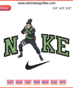 Shikamaru Naruto Embroidery Design | Nike Anime Digitizing File | Detailed digital embroidery of Shikamaru from Naruto