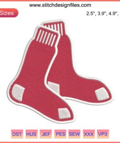 Boston Red Sox Logo Embroidery Design: Classic red "B" on navy blue background, perfect for baseball stitching projects.