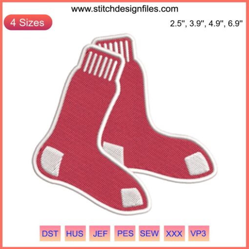 Boston Red Sox Logo Embroidery Design: Classic red "B" on navy blue background, perfect for baseball stitching projects.
