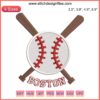 Boston Red Sox-themed baseball embroidery design, digitized sport vector file, intricate red and white stitching pattern.