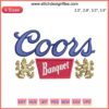Embroidery design of Coors Banquet Beer Logo with Rodeo theme, perfect for personalized apparel or embroidery projects.