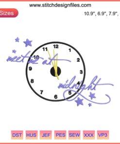 Taylor Swift "Meet Me At Midnight" embroidery digitizing file featuring intricate stitching pattern design.