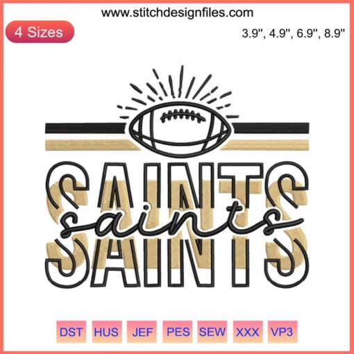 New Orleans Saints NFL Embroidery Design - Digital Stitching with Iconic Fleur-de-lis Logo for Saints Fans