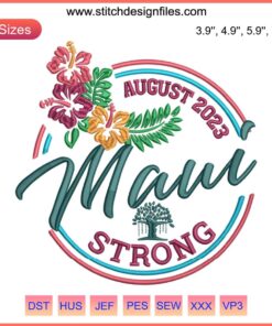 Lahaina Tree Embroidery Design, August 2023 | Maui Strong, Digital Stitching-Unique Hawaiian-Inspired Craft Pattern.