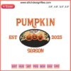 "Pumpkin Season Embroidery Design: Halloween-themed digital stitching featuring funny pumpkin graphics, perfect for fall crafting."