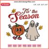 Retro Pumpkin and Ghost Halloween Embroidery Design, Tis The Season Digital File, Vintage Embroidery Pattern
