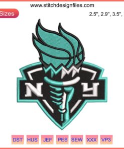 New York Liberty Logo Embroidery Design | Women's Basketball Team Stitch File | Sport Embroidery Digitizing | SVG/PNG File