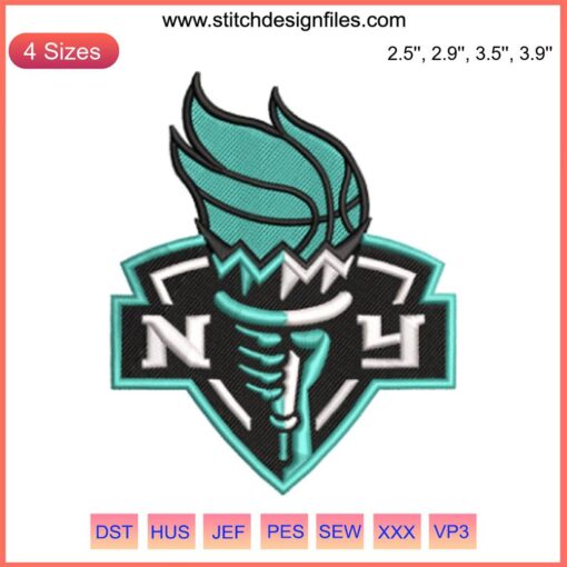 New York Liberty Logo Embroidery Design | Women's Basketball Team Stitch File | Sport Embroidery Digitizing | SVG/PNG File