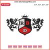 RBD Rebelde Logo Embroidery Design: 2023 Concert Tour Digital Stitching, Iconic Crest, Vibrant Colors, High-Quality Stitches.