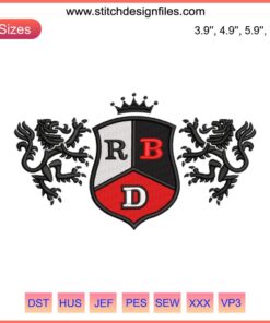 RBD Rebelde Logo Embroidery Design: 2023 Concert Tour Digital Stitching, Iconic Crest, Vibrant Colors, High-Quality Stitches.