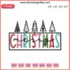 Holiday-themed "Merry Christmas" embroidery design featuring trendy, festive elements, perfect for embroidery digitizing projects.