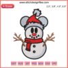 Disney Mickey Snowman Embroidery Design: Festive Christmas Digitizing File, Ideal for Holiday Decor Projects