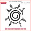 Naruto Seal Logo Embroidery Design featuring iconic anime symbol, digitized for embroidery. Naruto Anime sewing pattern file.