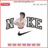 Embroidery design of Prince Eric and Ariel inspired by Nike, showcasing couple embroidery digitizing file for unique apparel.