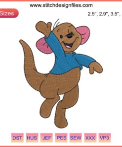 Roo Disney Funny Embroidery Design featuring Winnie the Pooh's adorable Roo character in a charming, digital stitching layout.