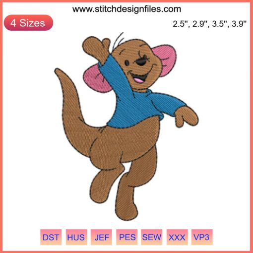 Roo Disney Funny Embroidery Design featuring Winnie the Pooh's adorable Roo character in a charming, digital stitching layout.