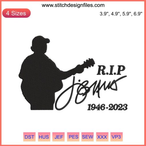 RIP Jimmy Buffett Embroidery Design, Memorial Digitizing File for Embroidery Machines, Tribute to Music Legend, Downloadable Pattern