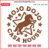 Mojo Dojo Casa House Embroidery Design: Horseshoe Stars Ken Digital Stitching, featuring vibrant star patterns and iconic style.