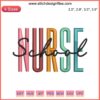 "Colorful School Nurse Embroidery Design: Heart with Cross, Apple & Book Motifs - Perfect for Nurse Week Digital Stitching Projects"