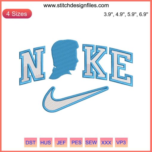 Nike Ken Embroidery Design: Barbie Movie Theme, Digital Stitching, Unique Patterns, Iconic Nike Style, Movie-Inspired Fashion