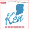 Ken Logo Embroidery Design for Barbie The Movie, featuring vibrant digital stitching perfect for fans and collectors.