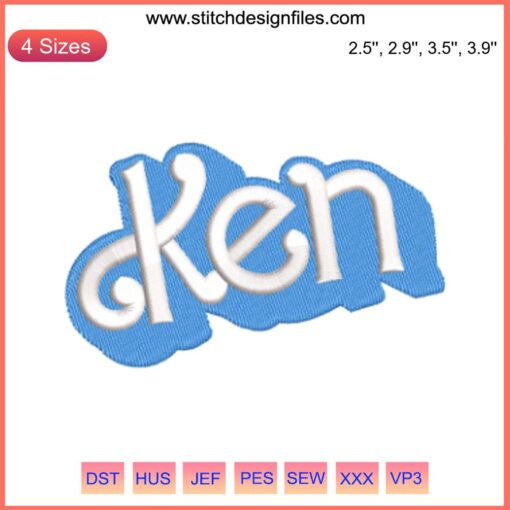 Ken and Barbie Digital Embroidery Design - Detailed Ken Movie Character Stitching Pattern for Sewing Projects