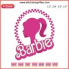 Barbie embroidery design featuring elegant digital stitching inspired by the Barbie movie. Perfect for sewing projects.